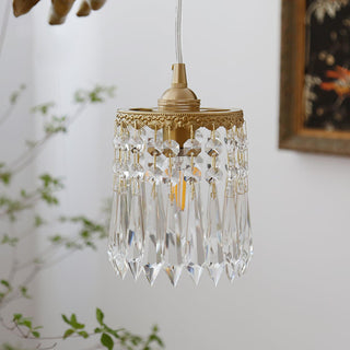 Calytra Suspension Artistique Laiton Cristal