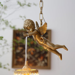 Calytra Suspension Artistique Laiton Cristal