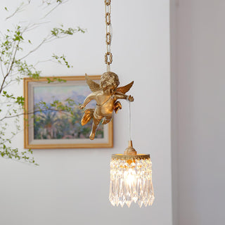 Calytra Suspension Artistique Laiton Cristal