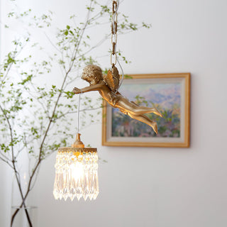 Calytra Suspension Artistique Laiton Cristal
