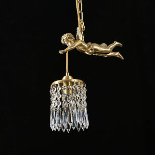 Calytra Suspension Artistique Laiton Cristal