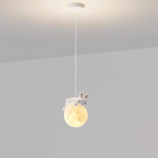 Lustra Suspension Lampe Ours Lune pour Chambre d'Enfant