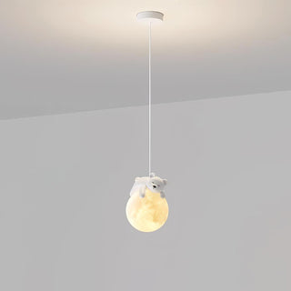 Lustra Suspension Lampe Ours Lune pour Chambre d'Enfant