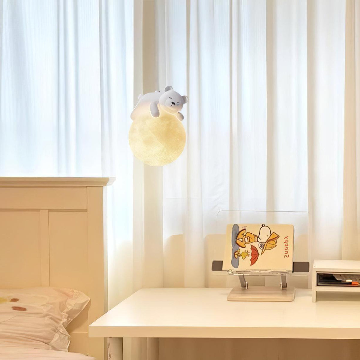 Sorena Suspension Lampe Ours Lune pour Chambre d'Enfant
