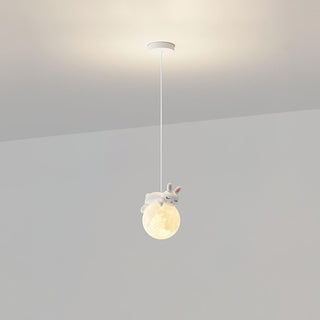 Lustra Suspension Lampe Ours Lune pour Chambre d'Enfant