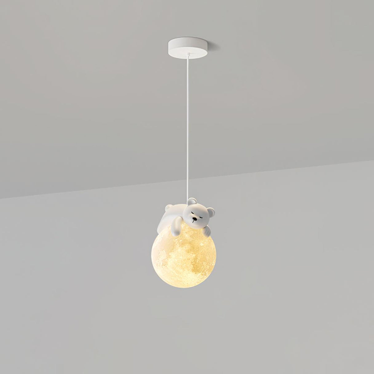 Sorena Suspension Lampe Ours Lune pour Chambre d'Enfant