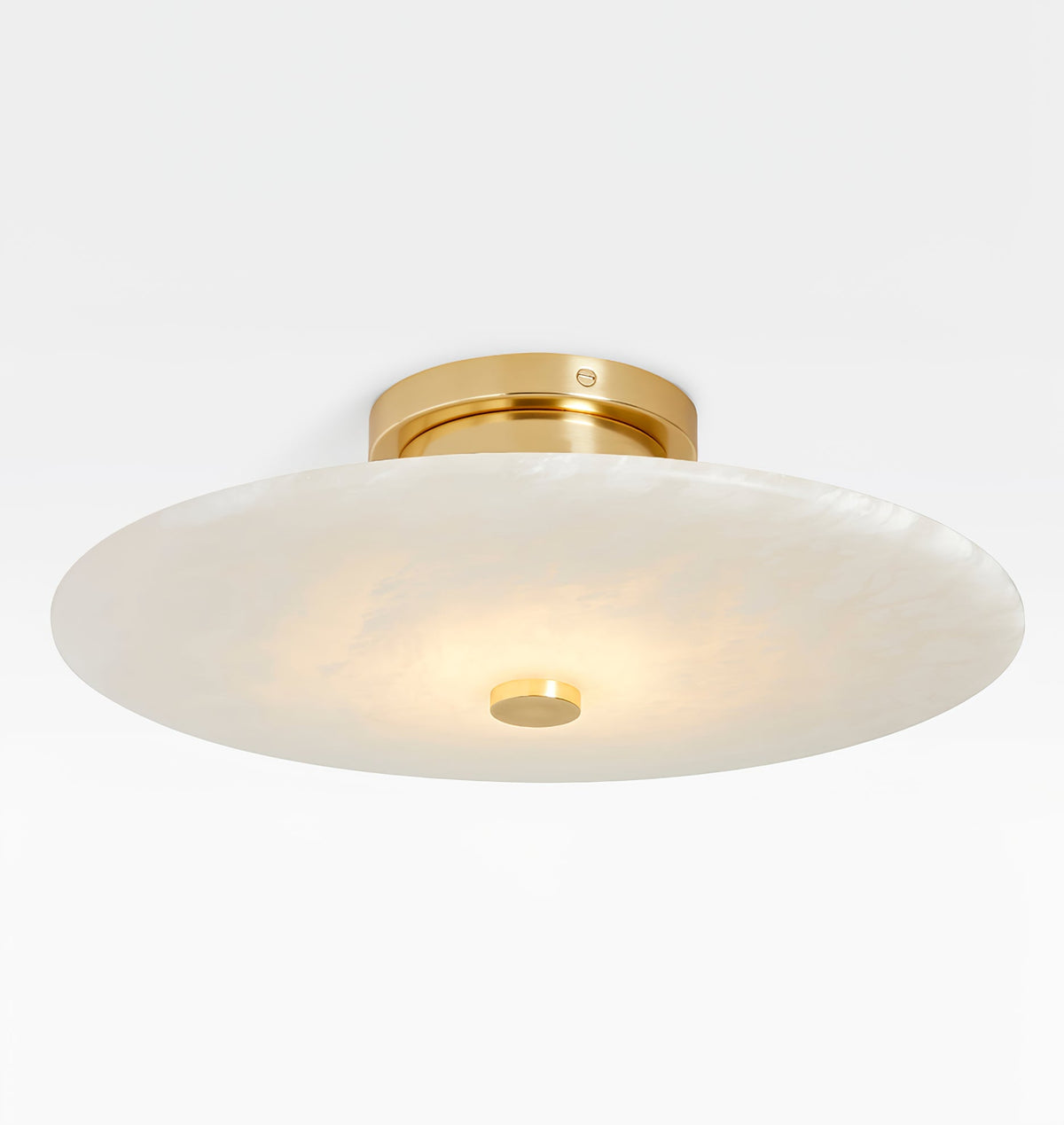 Jarnbruvyn Lampe de Plafond en Métal Laiton et Albâtre Moderne