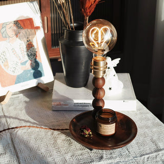 Idoryre Wooden Bead Table Lamp-Neutral Decor