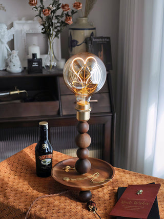 Idoryre Wooden Bead Table Lamp-Neutral Decor
