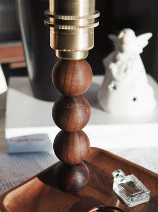Idoryre Wooden Bead Table Lamp-Neutral Decor