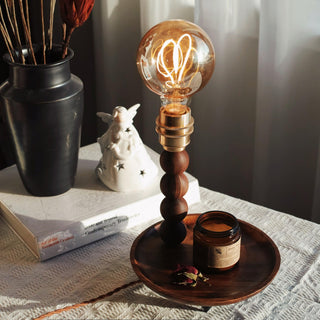 Idoryre Wooden Bead Table Lamp-Neutral Decor