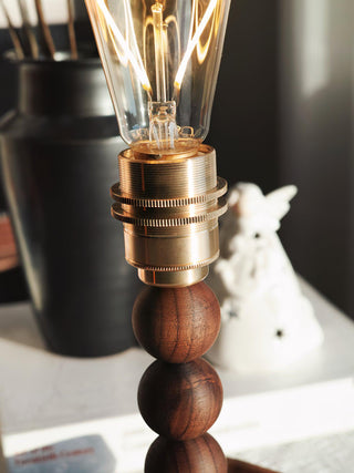 Idoryre Wooden Bead Table Lamp-Neutral Decor