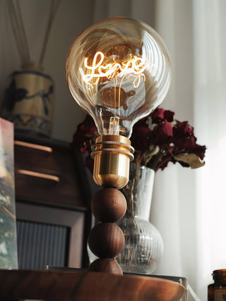 Idoryre Wooden Bead Table Lamp-Neutral Decor