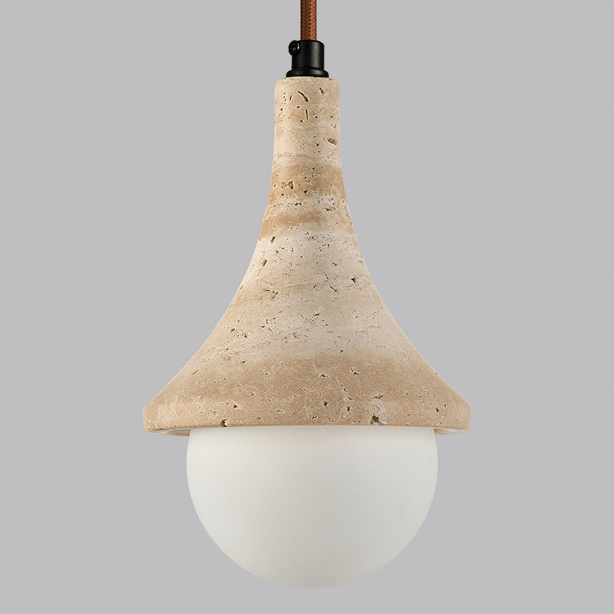 Detail shot of the frosted glass globe and G9 bulb base.
