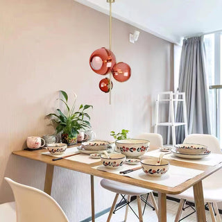 Lustra Lustre Boule en Verre Ambre