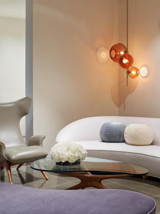 Lustra Lustre Boule en Verre Ambre