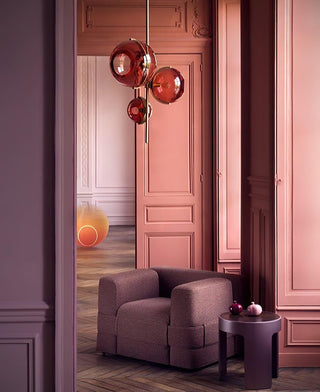 Lustra Lustre Boule en Verre Ambre