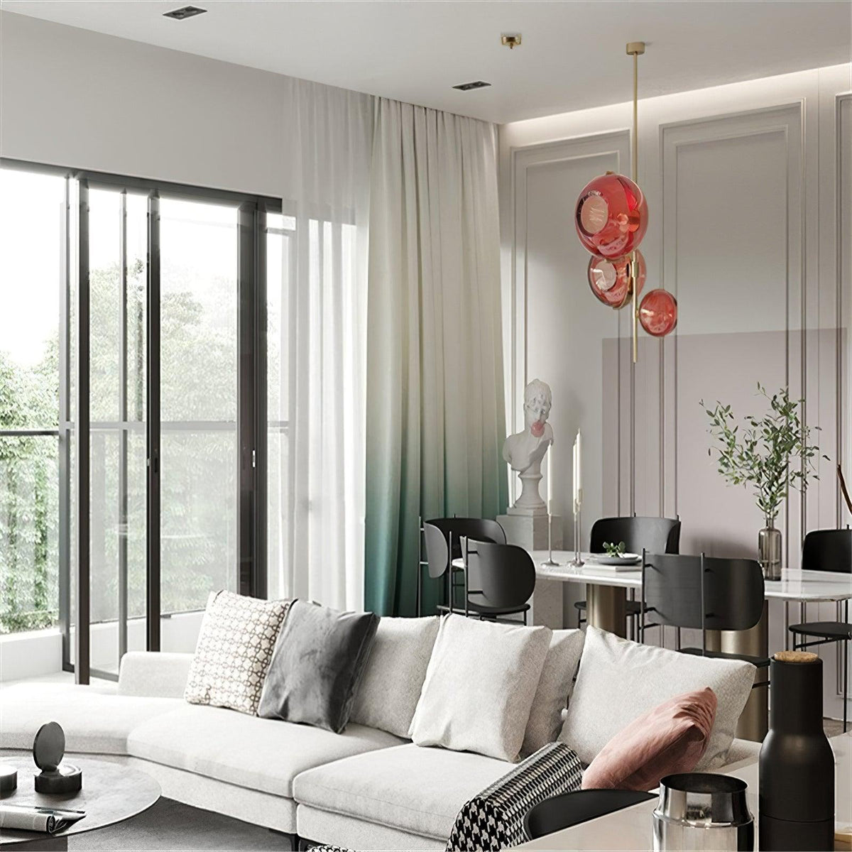 Evira Lustre Boule en Verre Ambre