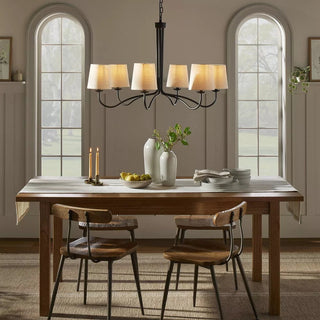 Kvennuvyn Lustre en Métal et Tissu Moderne Minimaliste