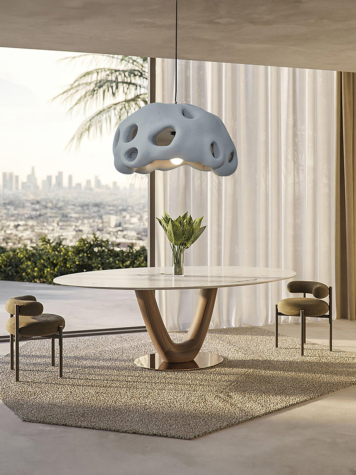 Nelelise Suspension Résine Blanche pour Salon
