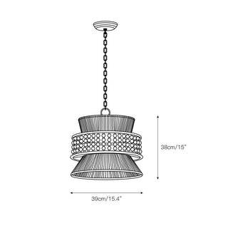 Kvennuvyi Lampe à Suspension En Métal Brun Naturel Antigua