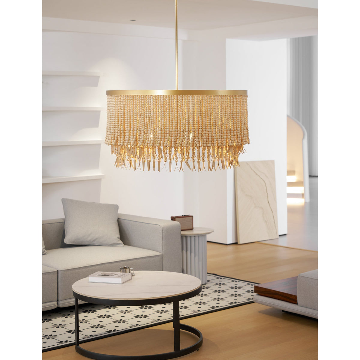 Ljomuvyn Lustre Postmoderne De Luxe En Bois Et Métal