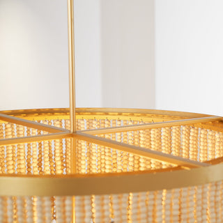 Odette Lustre en Bois et Perles de Noix de Coco