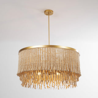 Odette Lustre en Bois et Perles de Noix de Coco