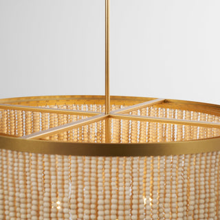 Odette Lustre en Bois et Perles de Noix de Coco