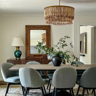 Odette Lustre en Bois et Perles de Noix de Coco