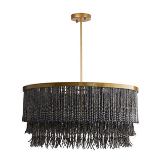 Odette Lustre en Bois et Perles de Noix de Coco