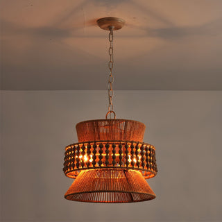 Kvennuvyi Lampe à Suspension En Métal Brun Naturel Antigua