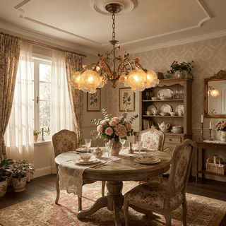 Antique Brass Rose Chandelier-Neutral Decor