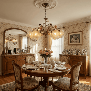 Antique Brass Rose Chandelier-Neutral Decor