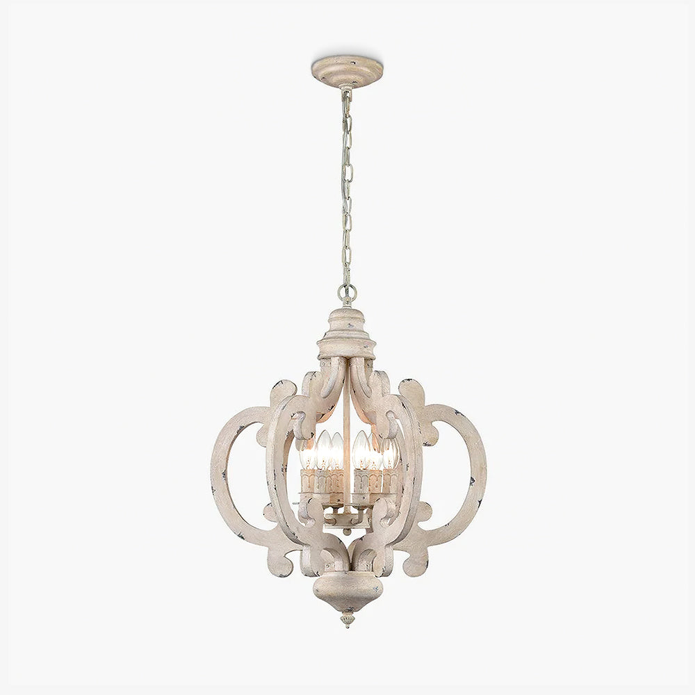 Olvira Lustre en Bois Vintage