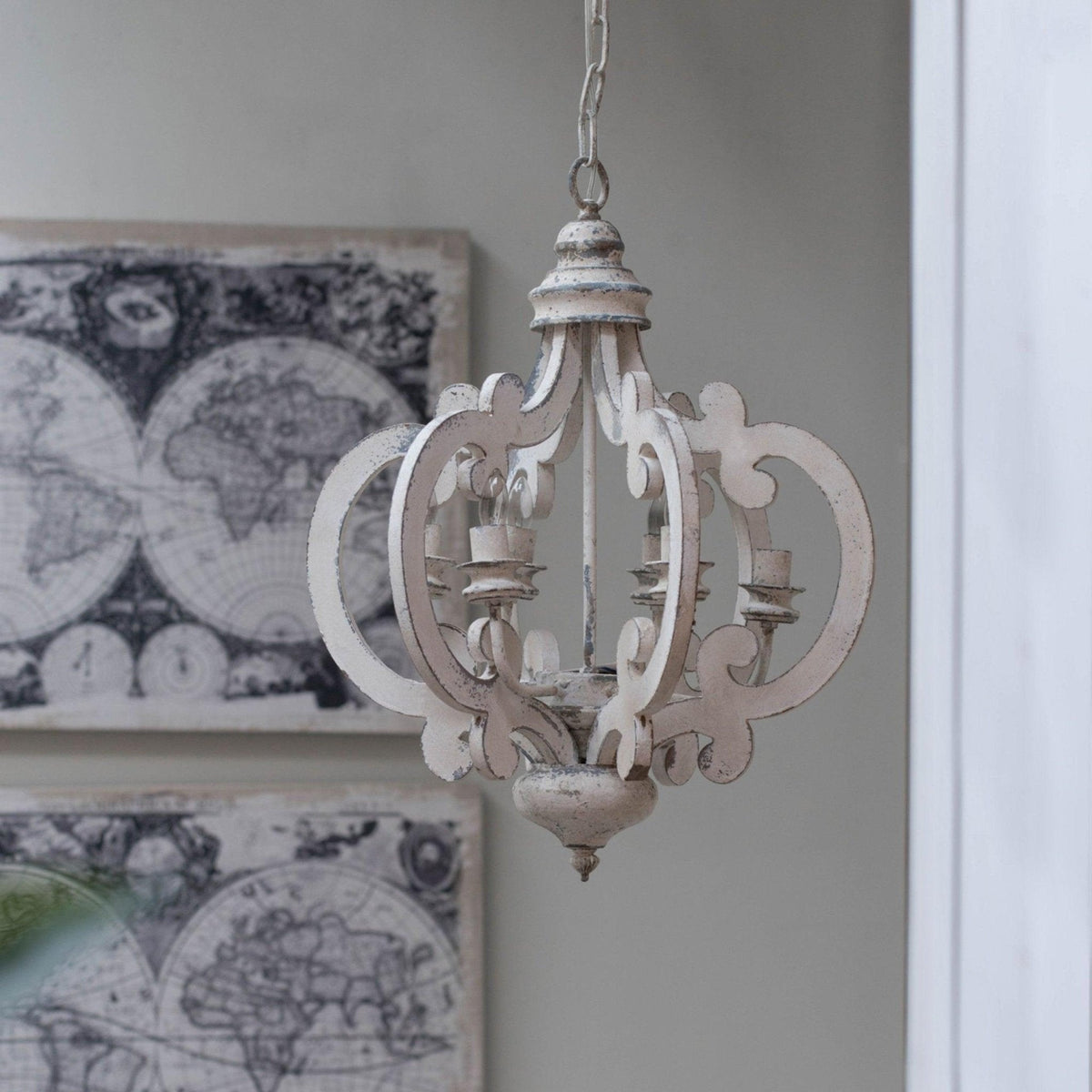 Olvira Lustre en Bois Vintage