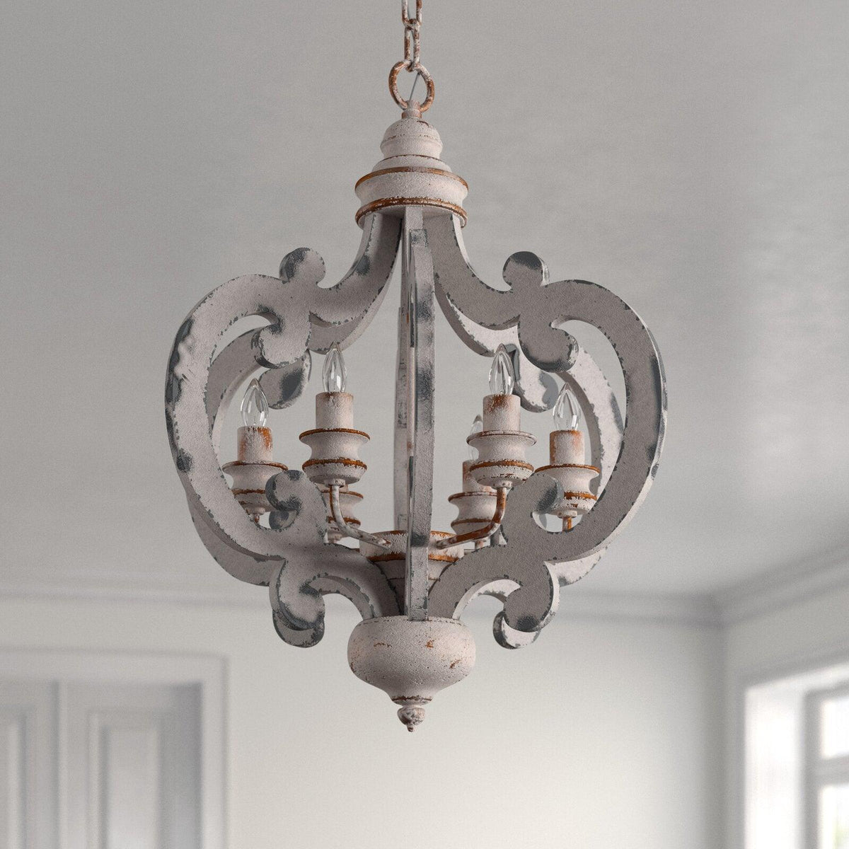 Olvira Lustre en Bois Vintage
