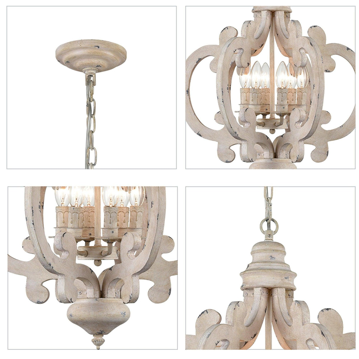 Olvira Lustre en Bois Vintage