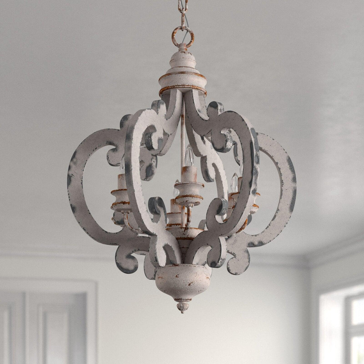 Olvira Lustre en Bois Vintage