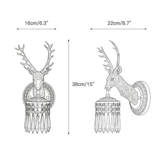 Antler Applique Murale en Cristal