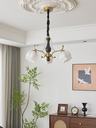 Lustra Lustre Bois Verre Vintage