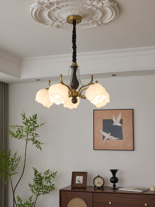 Lustra Lustre Bois Verre Vintage
