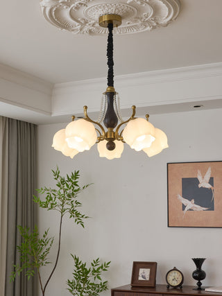 Lustra Lustre Bois Verre Vintage