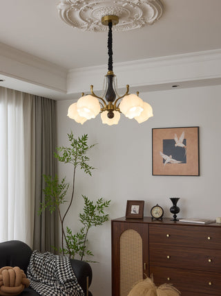 Lustra Lustre Bois Verre Vintage