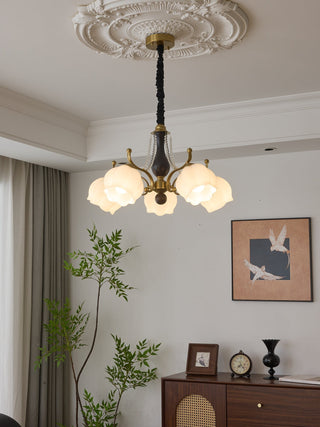 Lustra Lustre Bois Verre Vintage