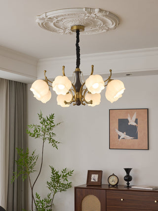 Lustra Lustre Bois Verre Vintage
