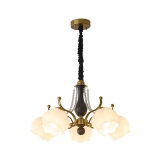Lustra Lustre Bois Verre Vintage