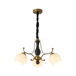 Lustra Lustre Bois Verre Vintage