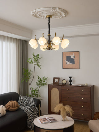 Lustra Lustre Bois Verre Vintage