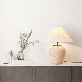Cazorus Lampe de Table en Travertin Globulaire
